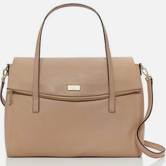 kate spade Handbags - Kate Spade XL TRAVEL BAG TOTE Highland Place Leslie TAN Pebble Leather